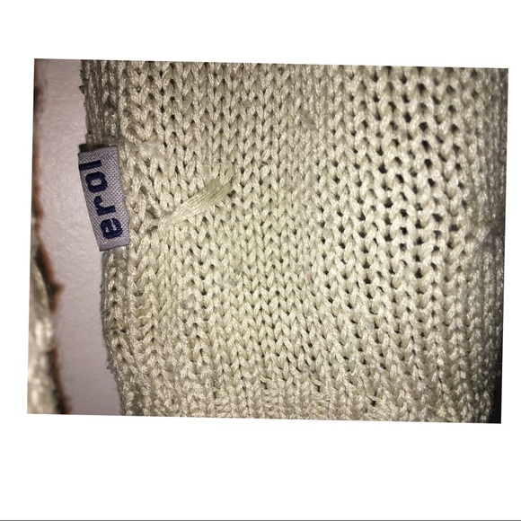 Erol Braid Knit Silk Cotton Blouse Summer Sweater Cream - Picture 3 of 4